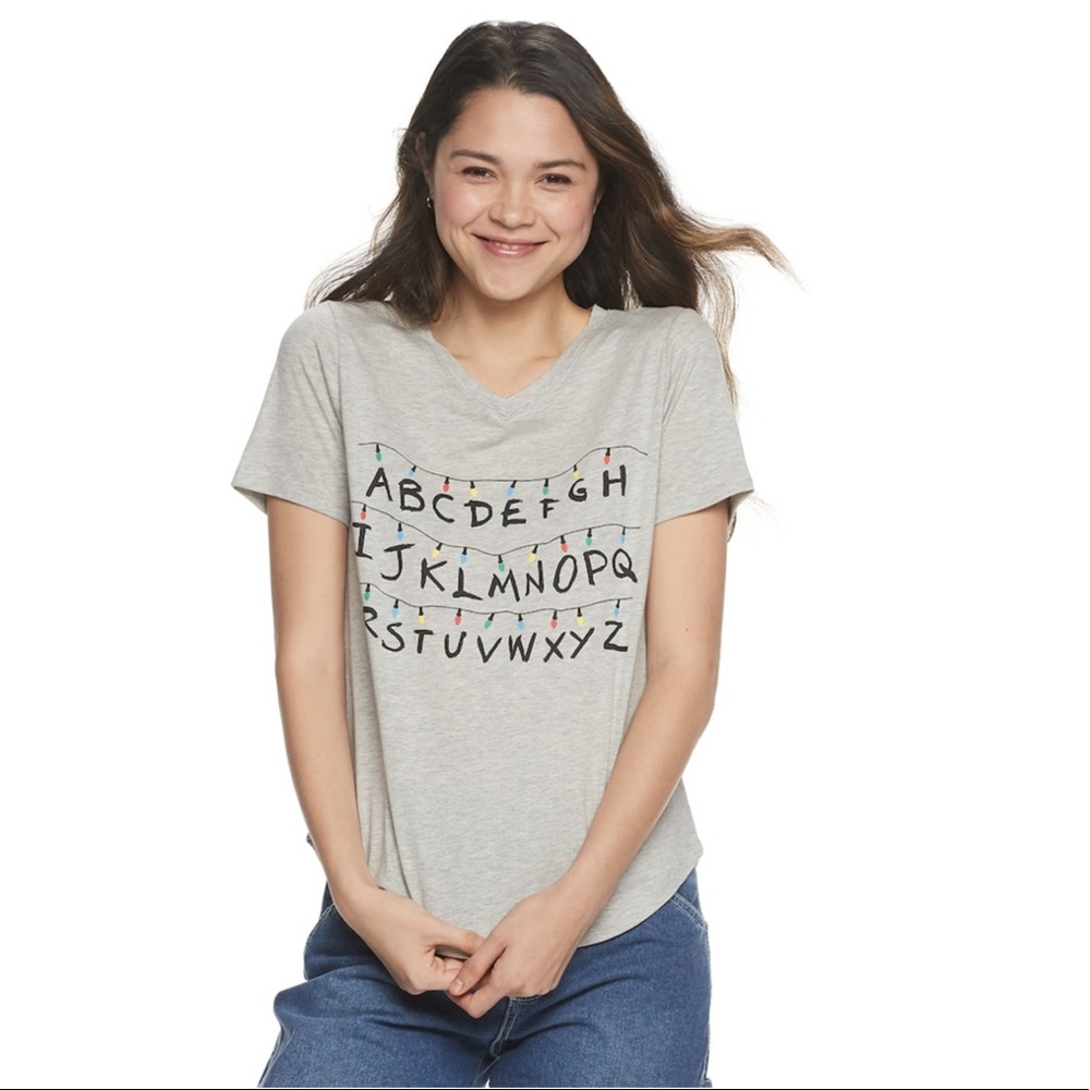 STRANGER THINGS alphabet light t-shirt
